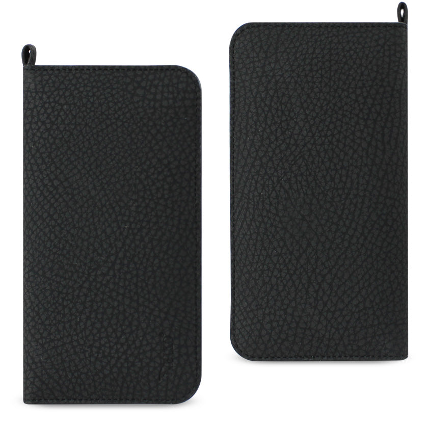 REIKO UNIVERSAL WALLET PHONE CASE WITH SIDE POCKETS AND MAGNETIC FLAP FOR IPHONE 6 /6S (5.59X2.79X0.42 INCHES) IN BLACK (FC33-562804BK)